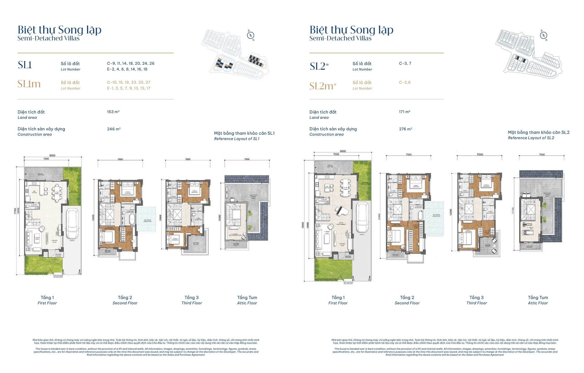 layout biệt thự song lập