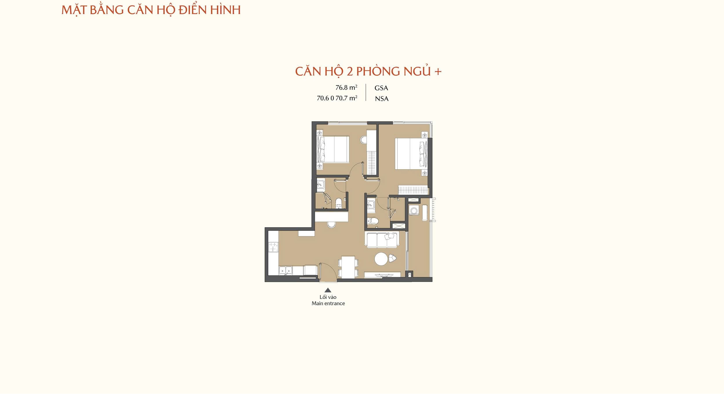 Masteri Park Place - The Global City 5 căn hộ 2 phòng ngủ