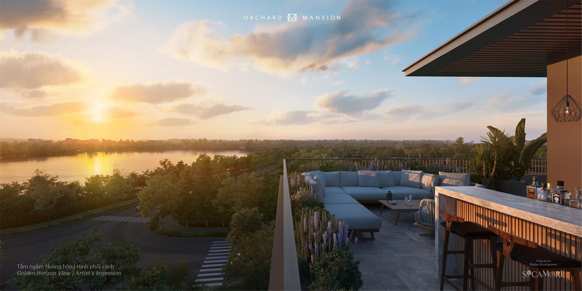 Orchard Mansion 14 khu vực ngắm hoàng hôn