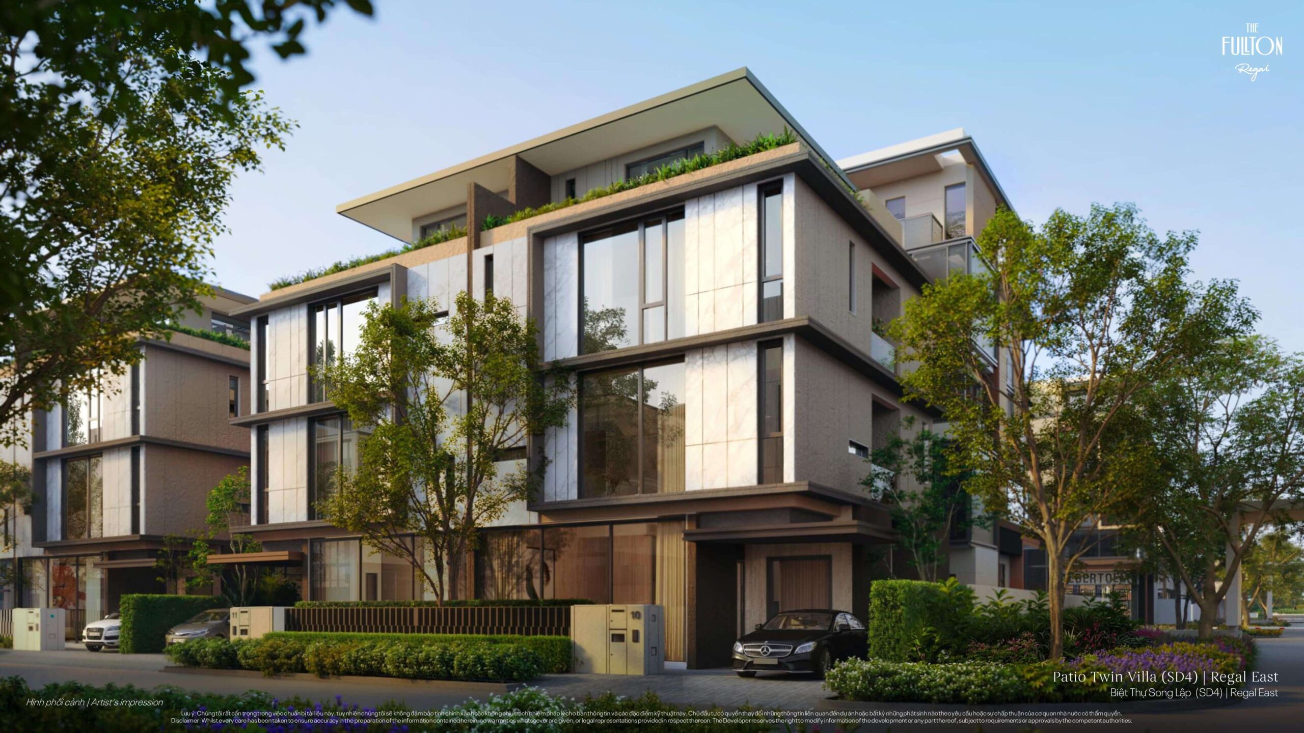 The Fullton Regal 7 Phối cảnh dòng sản phẩm biệt thự song lập. Ảnh: CapitaLand Development.