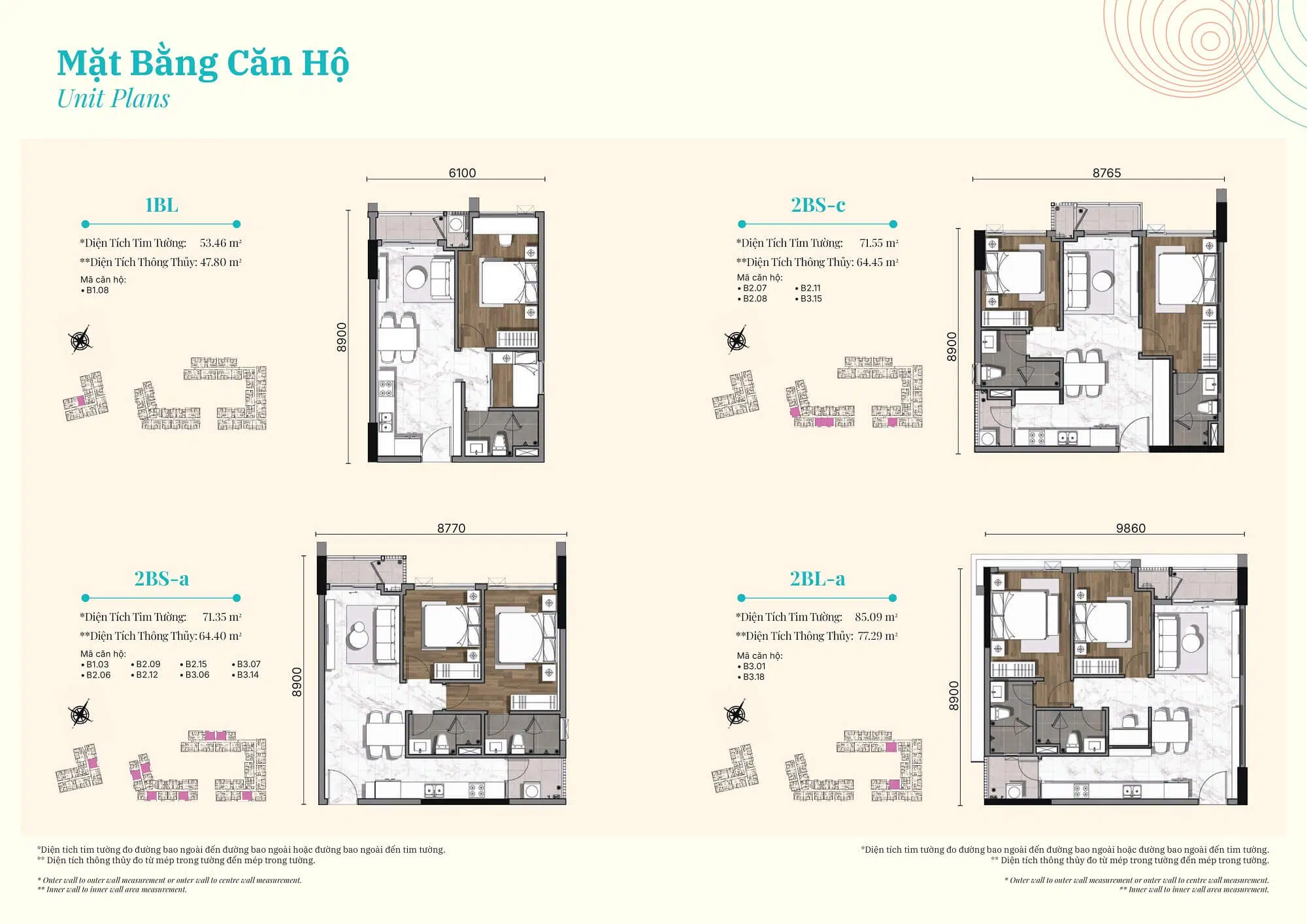 mặt bằng căn họ gladia