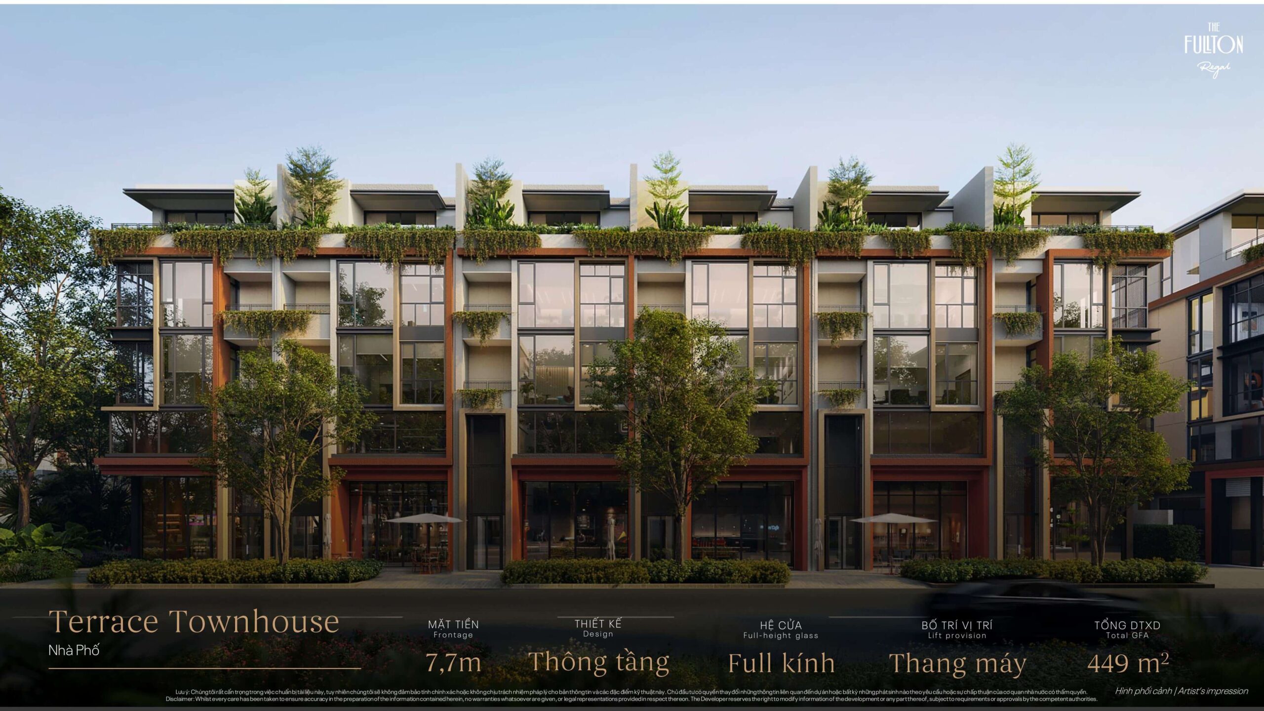 The Fullton Regal 8 Phối cảnh dòng sản phẩm nhà phố. Ảnh: CapitaLand Development.