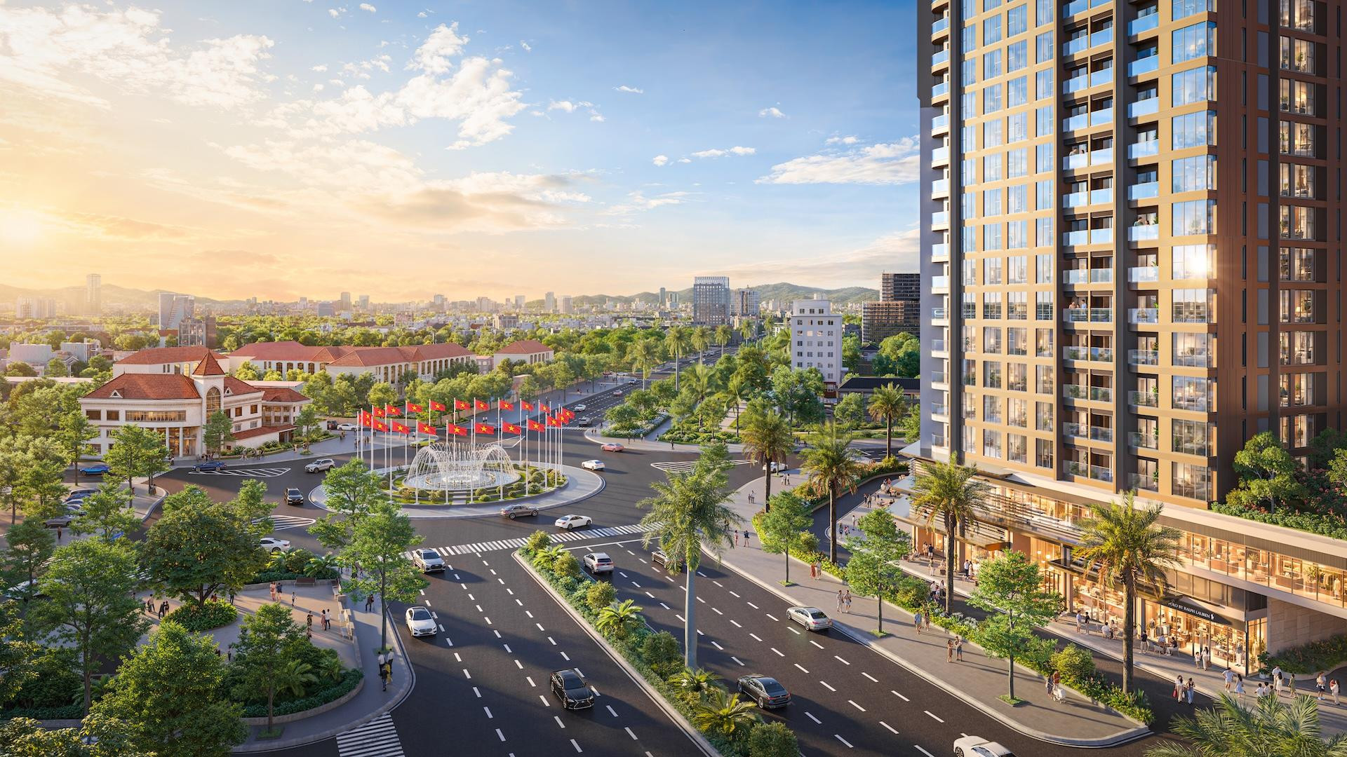 Sun Glory Residence đón đầu tiềm năng cho thuê dài hạn tại trung tâm Nghệ An 3 Vòng xuyến Hải Quan - tọa độ đắc địa tại trung tâm thành Vinh là bảo chứng cho tiềm năng khai thác cho thuê của Sun Glory Residence. Ảnh minh hoạ: Sun Property.